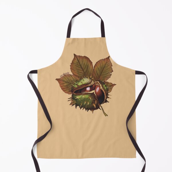 Item preview, Conker chestnut leaves botanical illustration oil pastels designed and sold by Wieskunde.