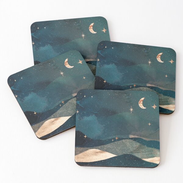 Item preview, Abstract starry moon night designed and sold by ArtStyleAlice.