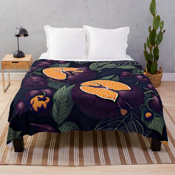 Item preview, "Vibrant 2D Mangosteen Artwork Logo Pops on Sleek Black Background" designed and sold by Best-Art-32.
