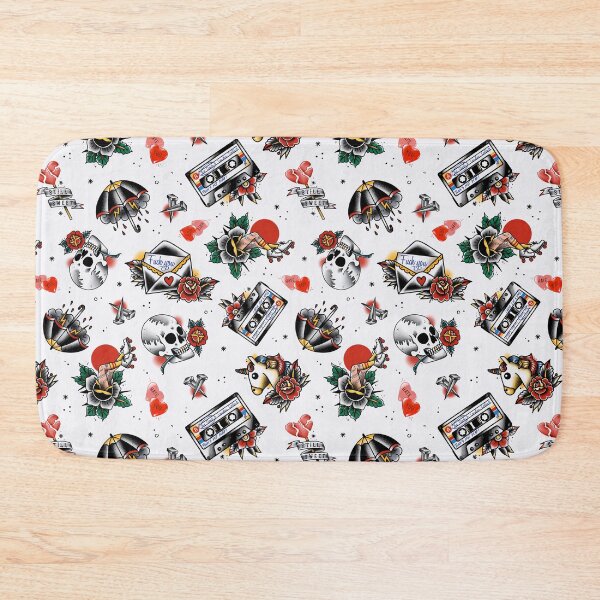 Item preview, Traditional tattoo colorful pattern white bg designed and sold by suairedesign.