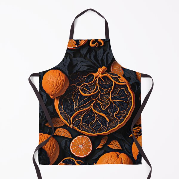 Item preview, "Vibrant 2D Artwork: A Striking Logo Featuring a Black Background and a Burst of Orange Fruit Patterns" designed and sold by Best-Art-32.