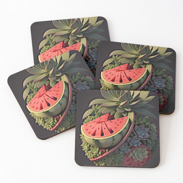 Item preview, "Vibrant Watermelon: A 2D Logo Artwork Popping on a Black Background" designed and sold by Best-Art-32.