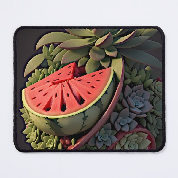 Item preview, "Vibrant Watermelon: A 2D Logo Artwork Popping on a Black Background" designed and sold by Best-Art-32.