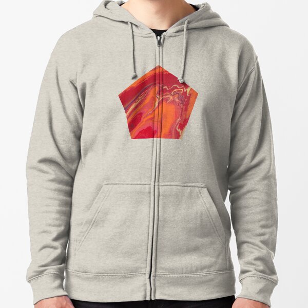 Sunset Geode Acrylic Painting Zipped Hoodie