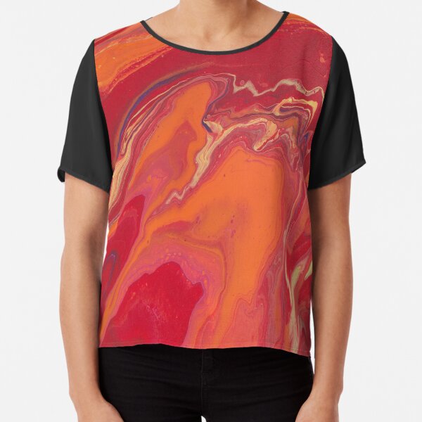 Sunset Geode Acrylic Painting Chiffon Top