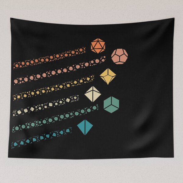Item preview, Polyhedral Dice with Retro Dice Trails Tabletop RPG designed and sold by pixeptional.