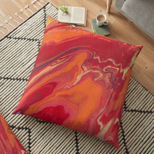 Sunset Geode Acrylic Painting Floor Pillow