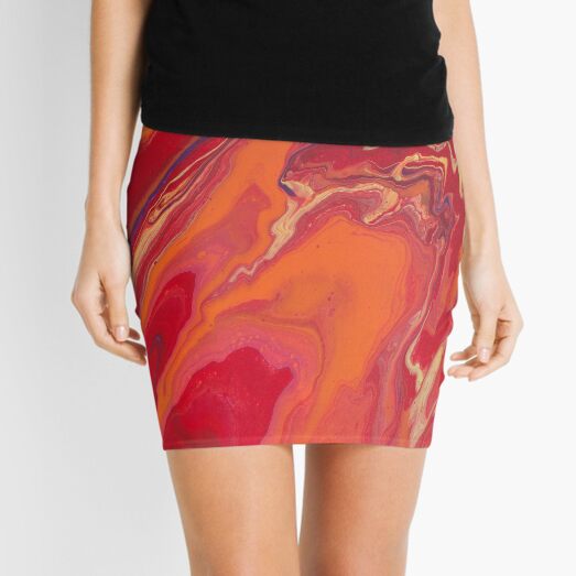 Sunset Geode Acrylic Painting Mini Skirt