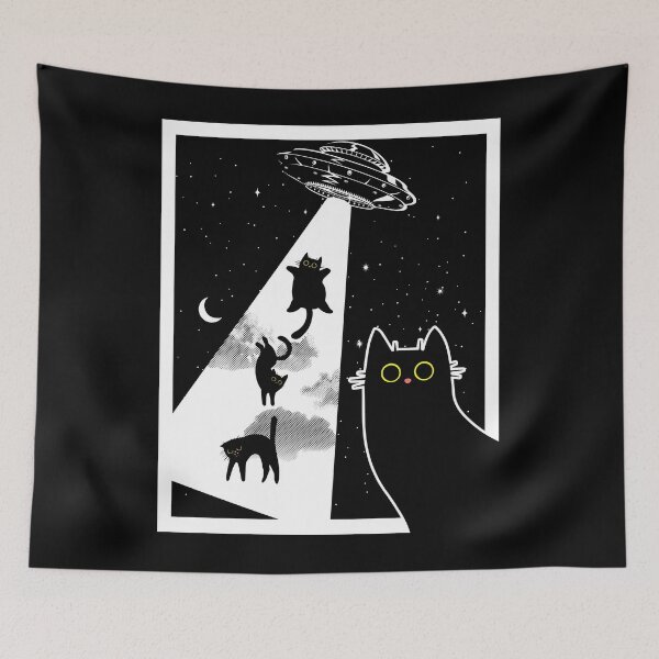 Item preview, Funny Cats With Alien UFO Spaceship. Funny Cat Lovers designed and sold by ahmed2751989.
