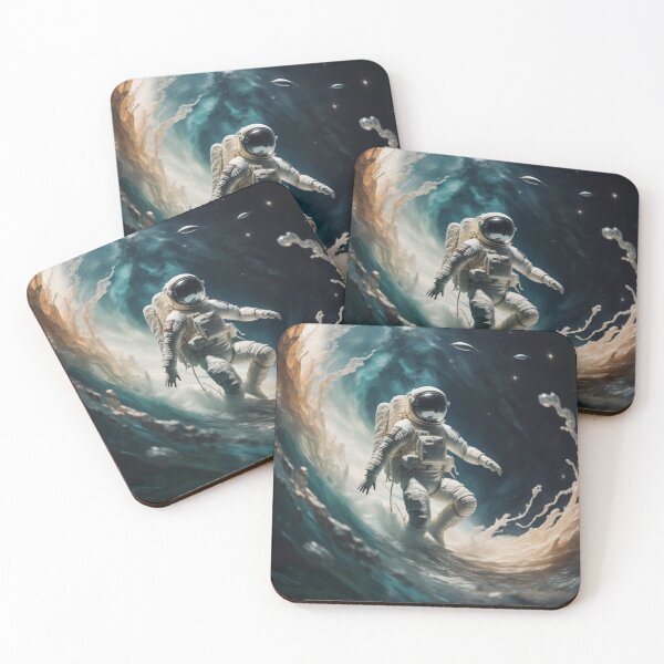 Item preview, astronaut surfes in space designed and sold by Laurania.