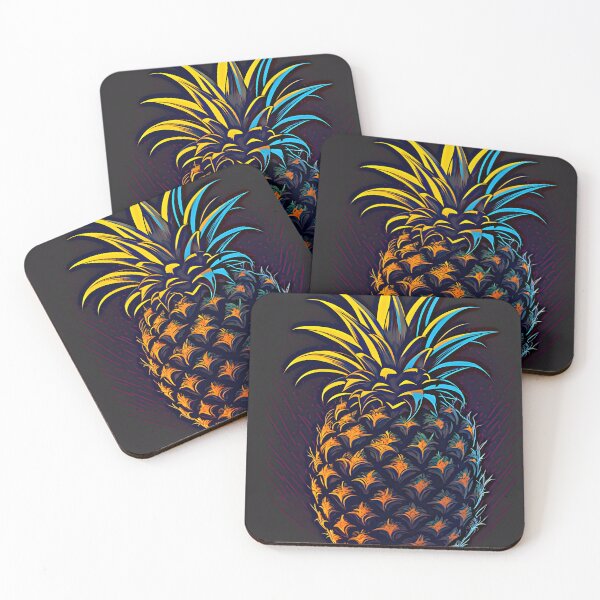 Item preview, "Pineapple Perfection: A Vibrant 2D Logo Artwork on a Sleek Black Canvas" designed and sold by Best-Art-32.