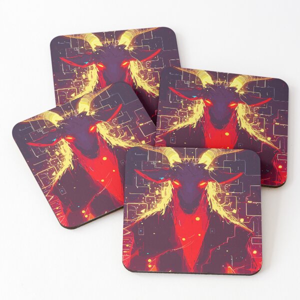 Item preview, Spooky goat on cyberpunk pattern designed and sold by TomFrontierArt.