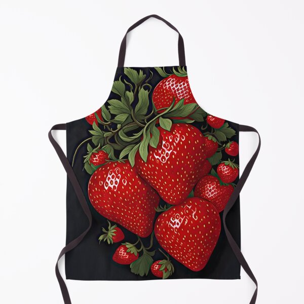 Item preview, "Strawberry Elegance: A Vibrant 2D Logo Artwork on a Black Canvas" designed and sold by Best-Art-32.