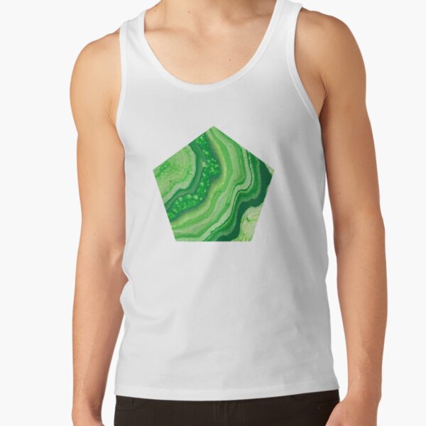 Green Geode Acrylic Pour Tank Top