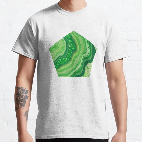 Green Geode Acrylic Pour Classic T-Shirt