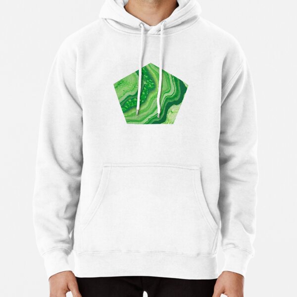 Green Geode Acrylic Pour Pullover Hoodie
