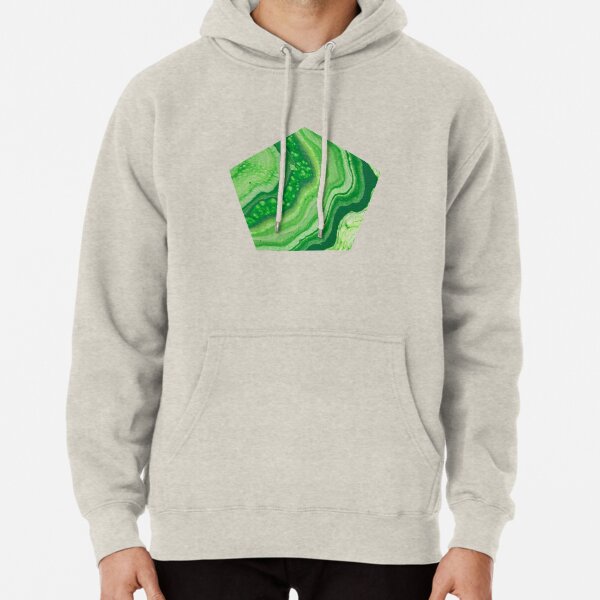 Green Geode Acrylic Pour Pullover Hoodie
