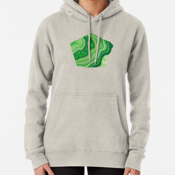 Green Geode Acrylic Pour Pullover Hoodie