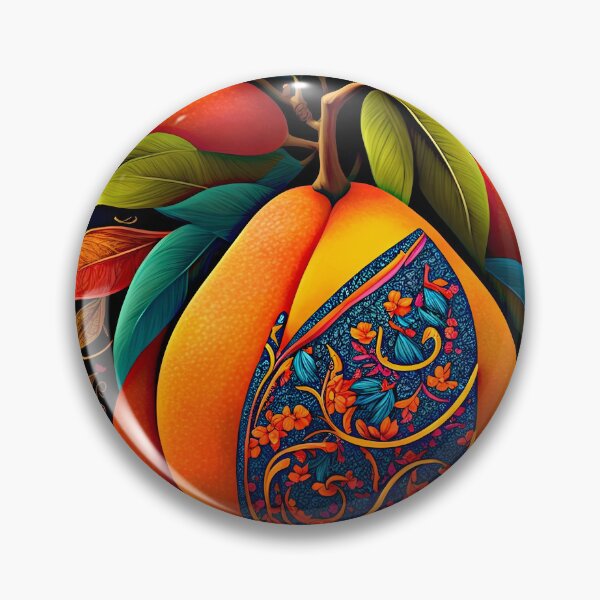 Item preview, "Vibrant 2D Mango Artwork: A Logo That Pops on a Black Background" designed and sold by Best-Art-32.