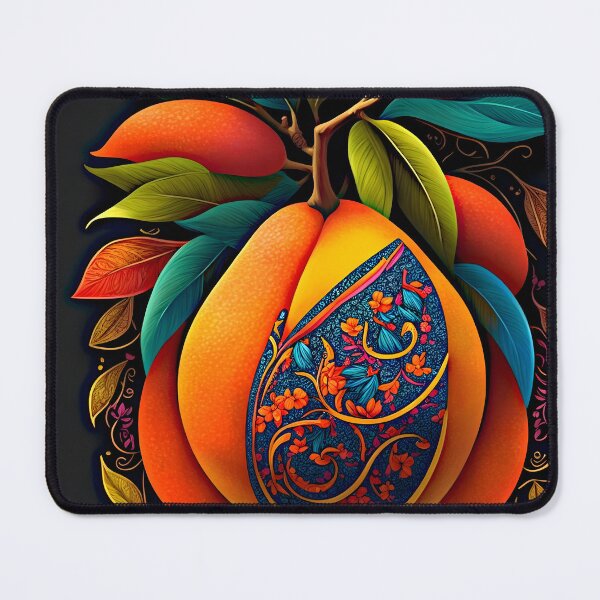 Item preview, "Vibrant 2D Mango Artwork: A Logo That Pops on a Black Background" designed and sold by Best-Art-32.
