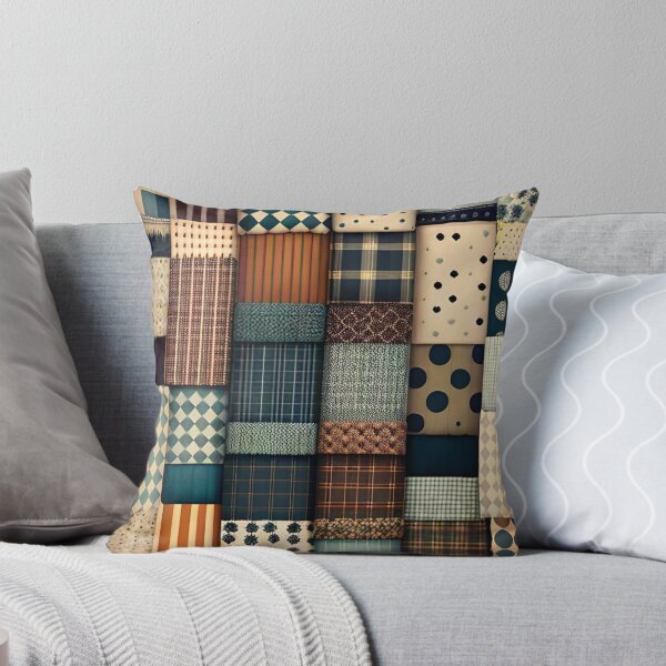 Item preview, Patchwork pattern in autumnal brown tones designed and sold by depthsofthemind.