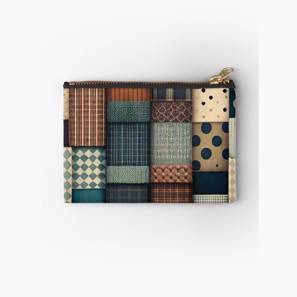 Item preview, Patchwork pattern in autumnal brown tones designed and sold by depthsofthemind.