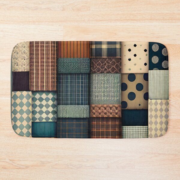 Item preview, Patchwork pattern in autumnal brown tones designed and sold by depthsofthemind.