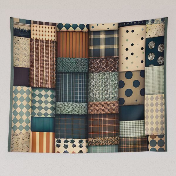 Item preview, Patchwork pattern in autumnal brown tones designed and sold by depthsofthemind.