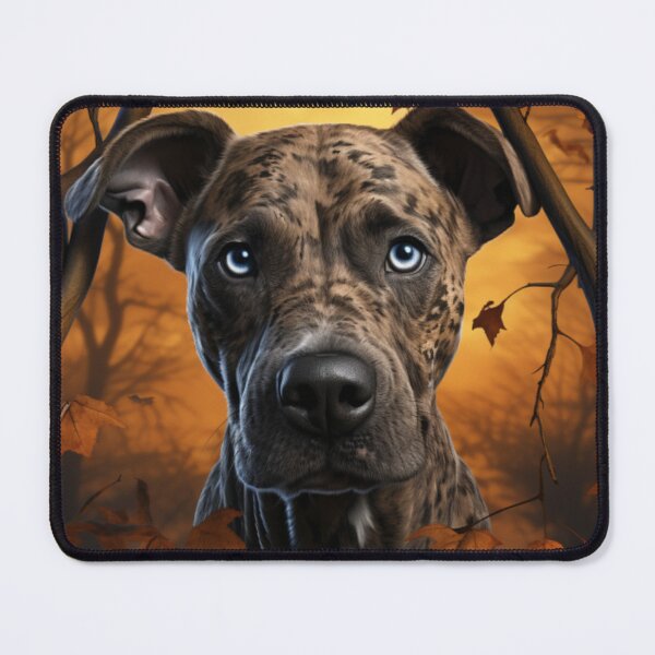 Item preview, Treeing Tennessee Brindle Dog In Autumn designed and sold by ZenEverAI.
