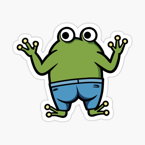 Frog But - Frog Ass Stickers - Frogs Buttocks in Denim Sticker for Sale by  Nutula