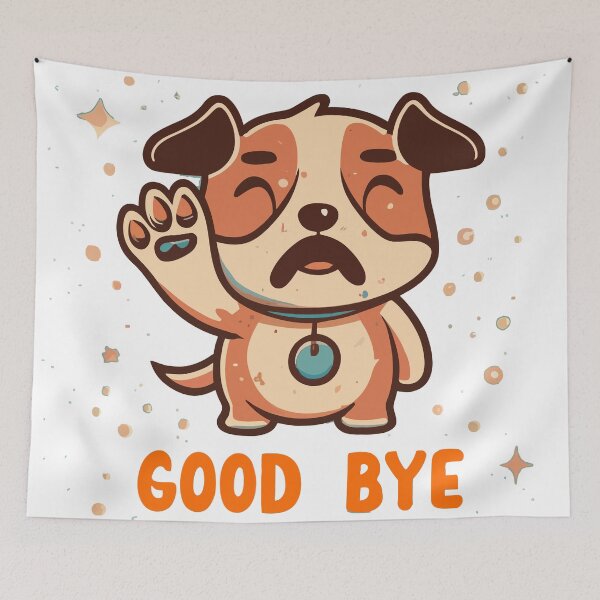 Item preview, Dog waving goodbye designed and sold by CyberWindow.