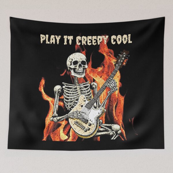Item preview, Halloween Skeleton playing Guitar with Fire Background designed and sold by All Year Round.
