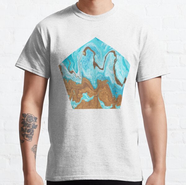 Thin Mint Swirl: Acrylic Pour Painting Classic T-Shirt