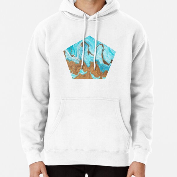 Thin Mint Swirl: Acrylic Pour Painting Pullover Hoodie
