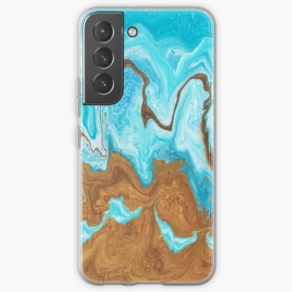 Thin Mint Swirl: Acrylic Pour Painting Samsung Galaxy Soft Case