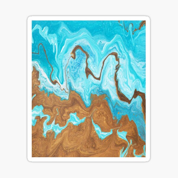 Thin Mint Swirl: Acrylic Pour Painting Sticker