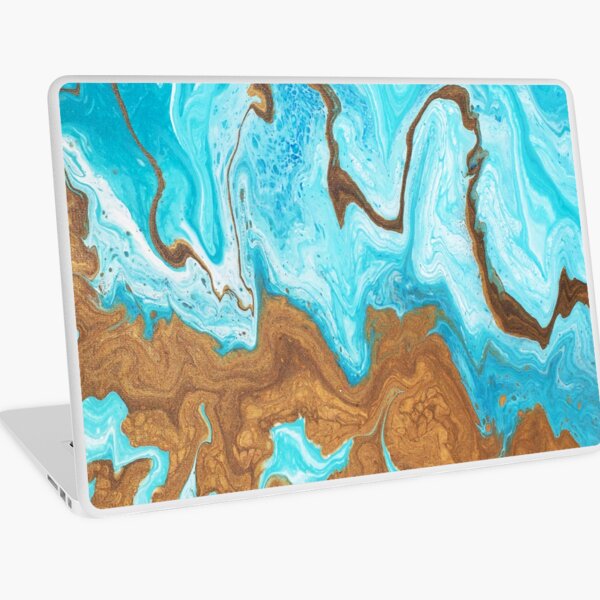 Thin Mint Swirl: Acrylic Pour Painting Laptop Skin