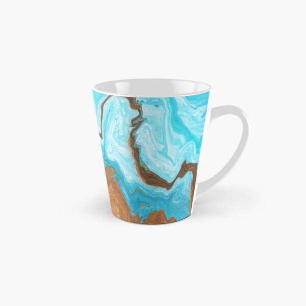 Thin Mint Swirl: Acrylic Pour Painting Tall Mug