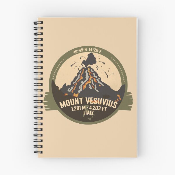 Item preview, Mount Vesuvius, Campania, Italy, Volcano Eruption Retro Badge designed and sold by mountainfad.
