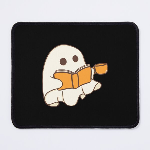 Item preview, Cute halloween ghost reading book and drinking tea designed and sold by Mateusz Majcherek.