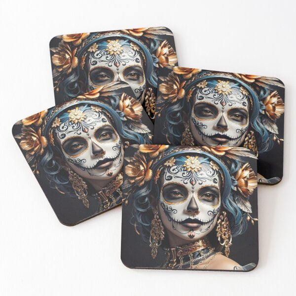 Item preview, Vibrant Catrina Calavera: Matte Flower Art designed and sold by Ceemko's Vintage Corner.