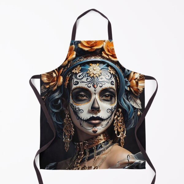 Artikelvorschau, Lebendige Catrina Calavera: Matte Blumenkunst entworfen und verkauft von Ceemko's Vintage Corner.