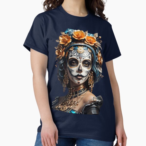 Artikel-Vorschau von Lebendige Catrina Calavera: Matte Blumenkunst, designt und verkauft von Ceemko's Vintage Corner.