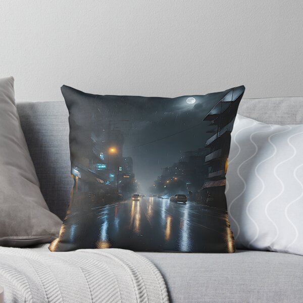 Item preview, "Captivating Realism: Moonlit Rainfall Painting on a Night Road" designed and sold by Best-Art-32.