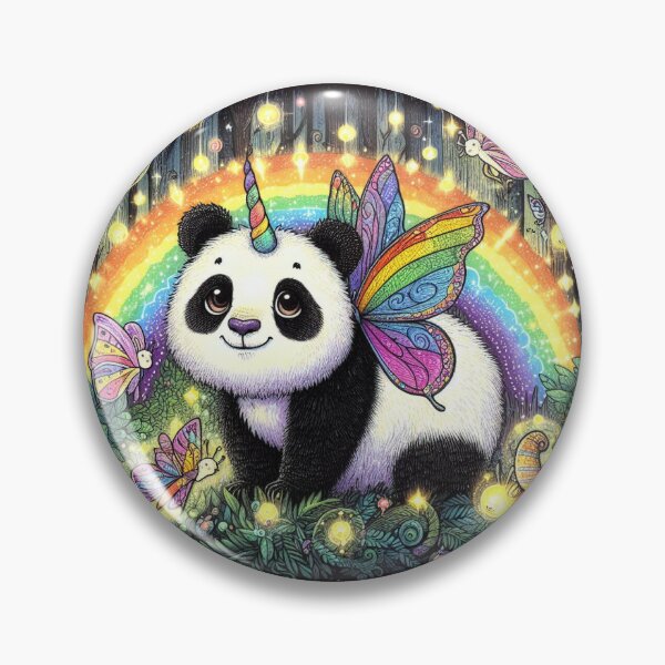 Item preview, Magical Artsy Panda Butterfly Unicorn Lighning Bug Rainbow designed and sold by WooshiArt.