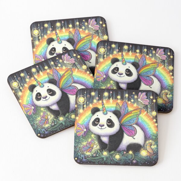 Item preview, Magical Artsy Panda Butterfly Unicorn Lighning Bug Rainbow designed and sold by WooshiArt.