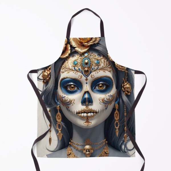 Aperçu de l'œuvre Calavera Splendor : Catrina fleur mate créée et vendue par Ceemko's Vintage Corner.