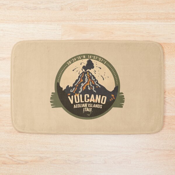 Item preview, Vulcano, Aeolian Islands, Italy, Volcano Retro Badge designed and sold by mountainfad.