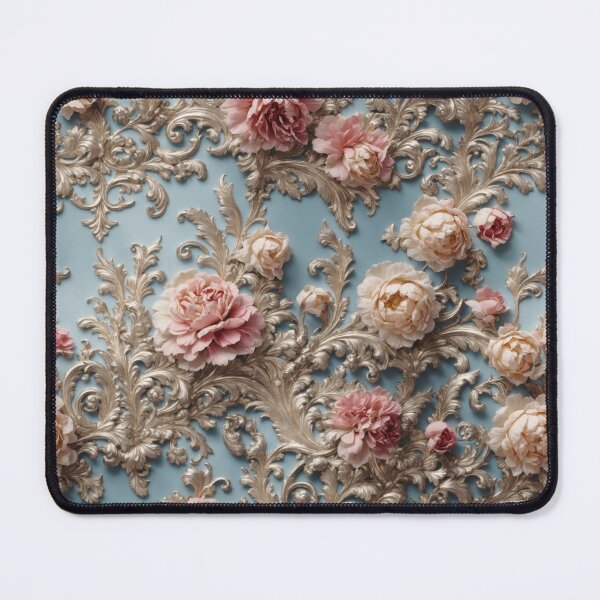 Item preview, High-quality floral pattern in baroque style - ideal for weddings - pink blue silver designed and sold by biiid.
