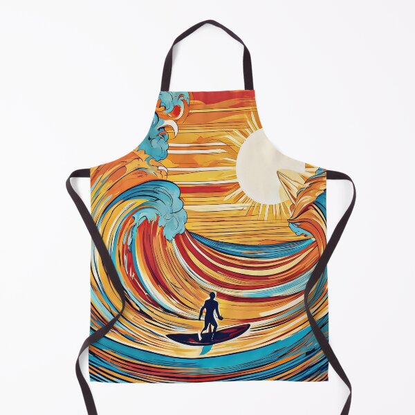 Item preview, Surfer Riding the Waves in a Mesmerizing Sunlit Painting designed and sold by PrintopiaHaven.